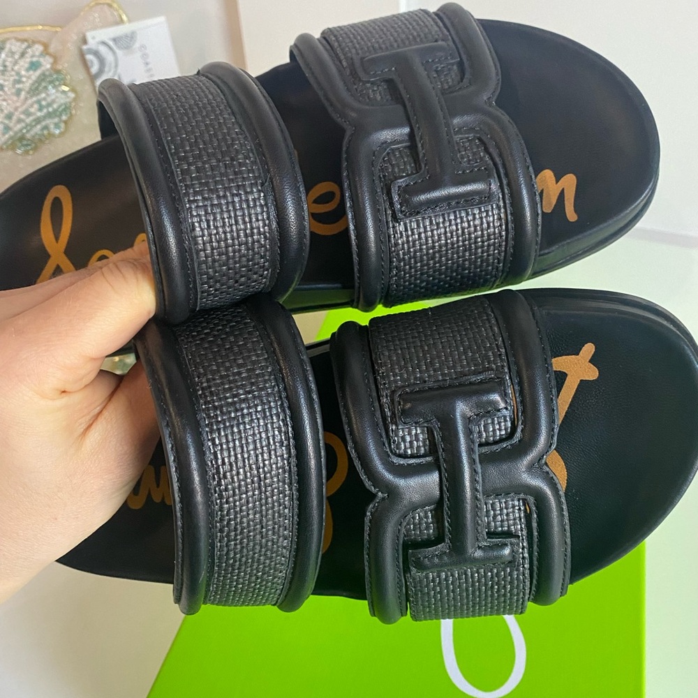 Worn once Sam Edelman Rowan Black Slide Footbed Sandals
